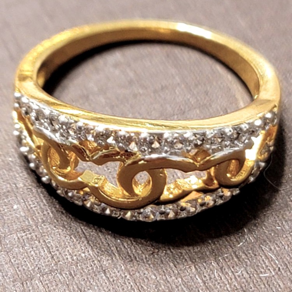 Custom ring 14 k gold over sterling